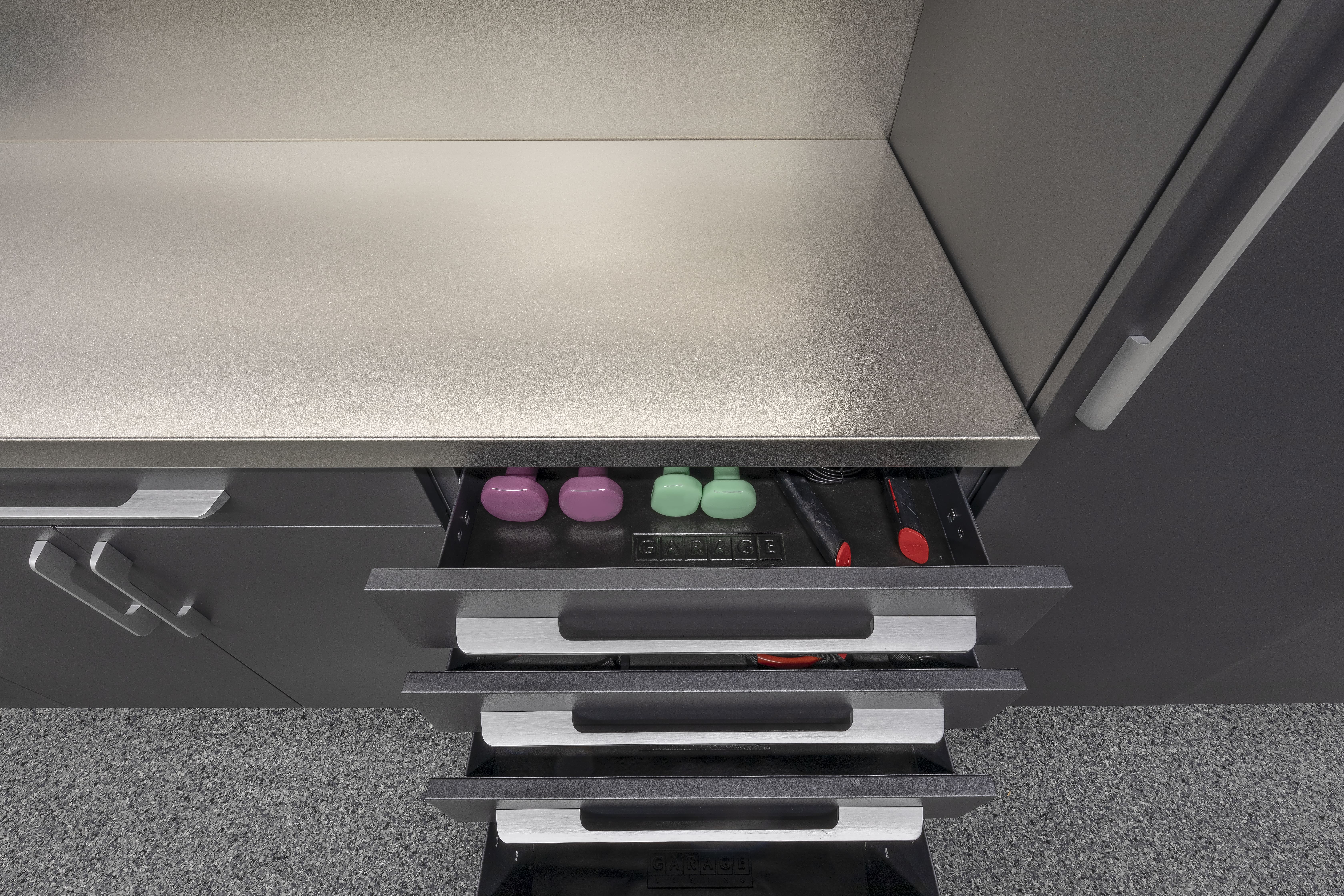 TECNICA Cabinetry System Open Drawers- Garage Living