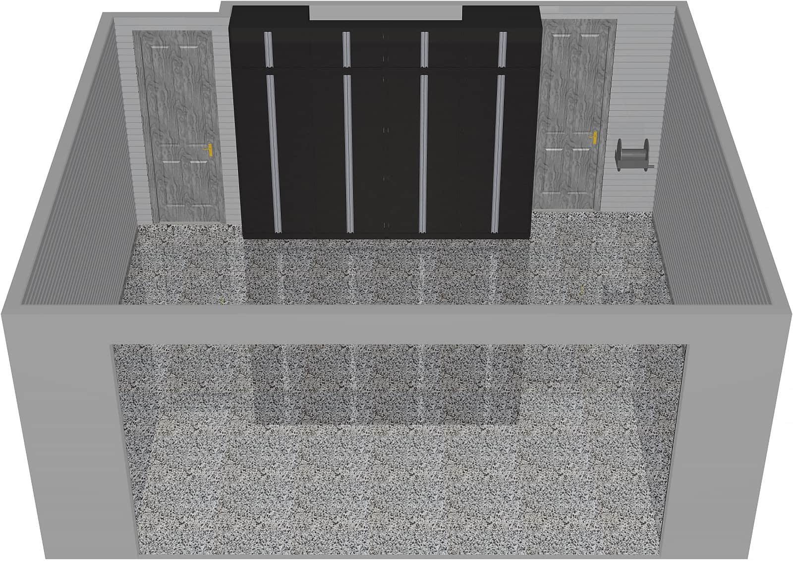 3d drawing of minimalist garage design