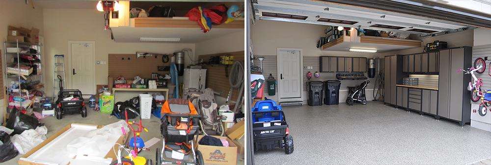 Garage renovation with modern storage solutions