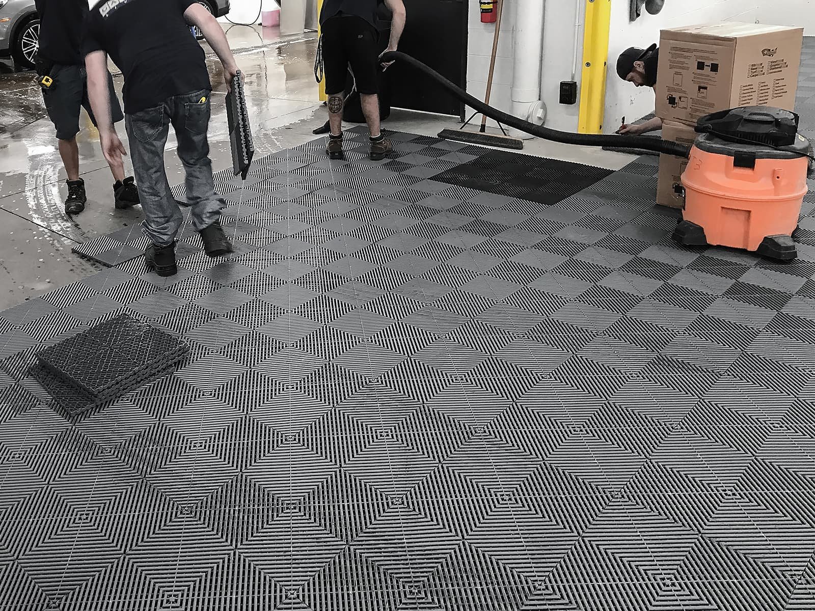 Installation of Interlocking Garage Floor Tiles - Garage Living