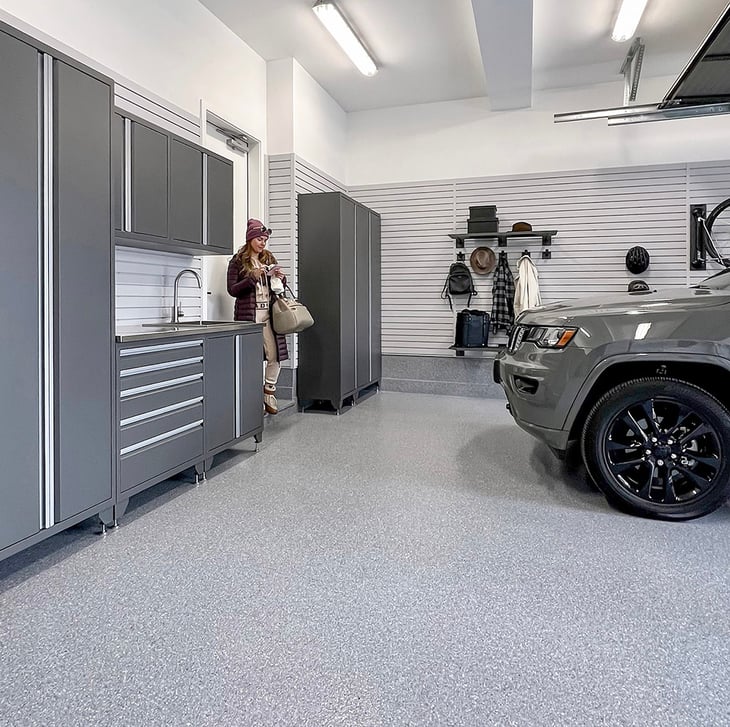 A clean, empty garage floor that doesn’t show any sign of visual clutter