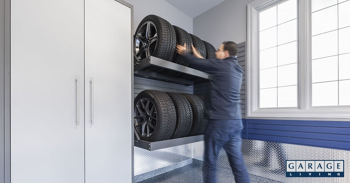 garage winter maintenance tire rack