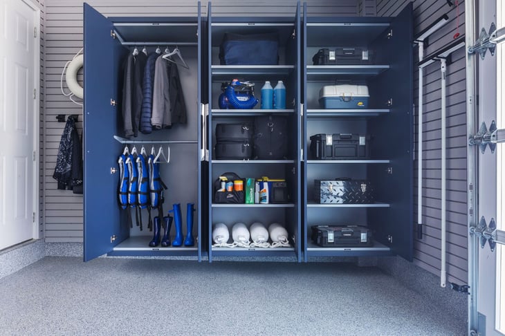 Hiding your supplies behind storage cabinet doors