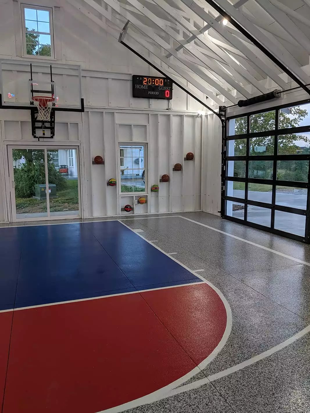 basketball court garage floor - The Fitness Room Garage - Garage Living
