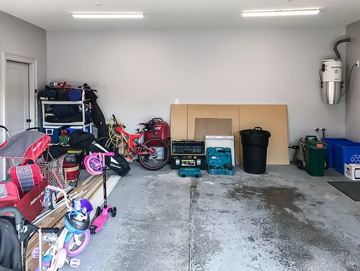 Garage transformation before Garage Living