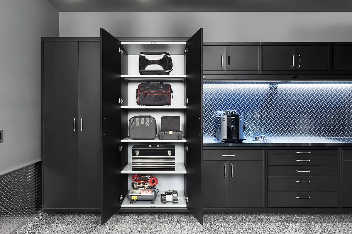 Open Steel Cabinets by Garage Living 