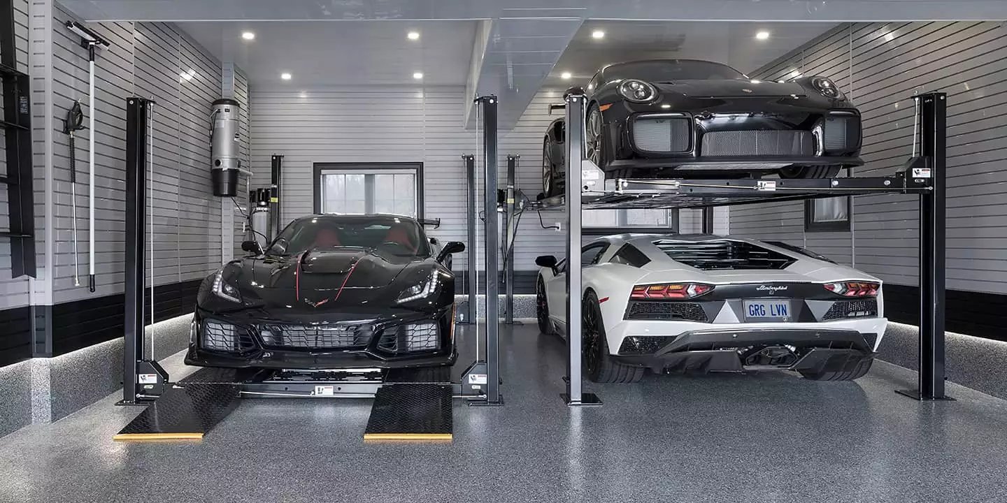 DOUBLE YOUR PARKING SPACE WITH A 4 POST CAR LIFT - Garage Living