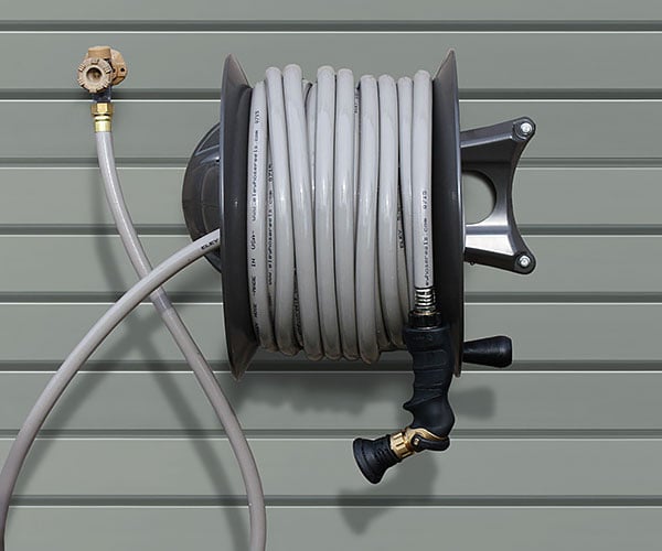 Hose reel mounted perpendicular - Garage Living