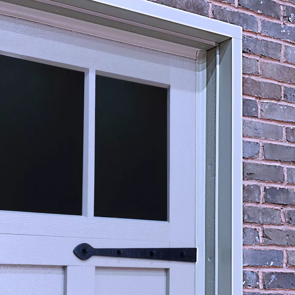 Aluminum capping frame in a Sandstone color - Garage Living