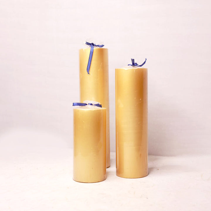 Pillar Candles Gold