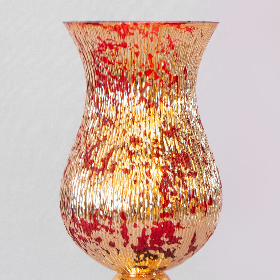 Crimson Gold Foil Candle Holder