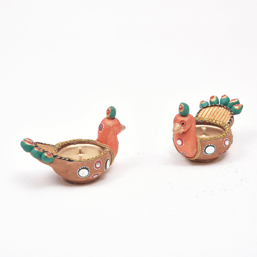 Mayoor Diya - Set of 2