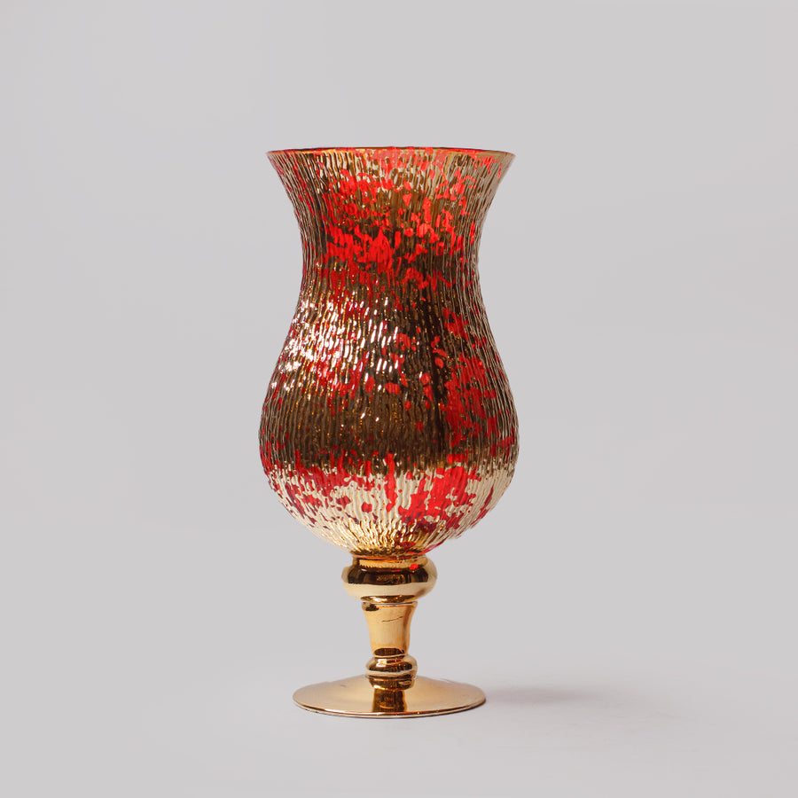 Crimson Gold Foil Candle Holder